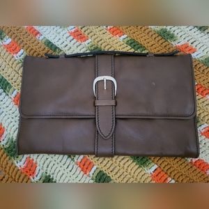 Brown Leather Pocketbook - Vintage